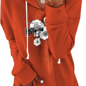 Women's Brown Mandala Print Hoodie Long Sleeve Loose Fit Tunic Top with Drawstring Side Split for Fall Winter