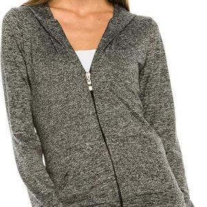 Women's Full Zip Hoodie - Lightweight Jacket Active Sweater Hooded Sweatshirt Slim Fitting Yoga Activewear