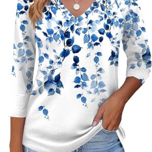 3/4 Length Sleeve Womens Tops