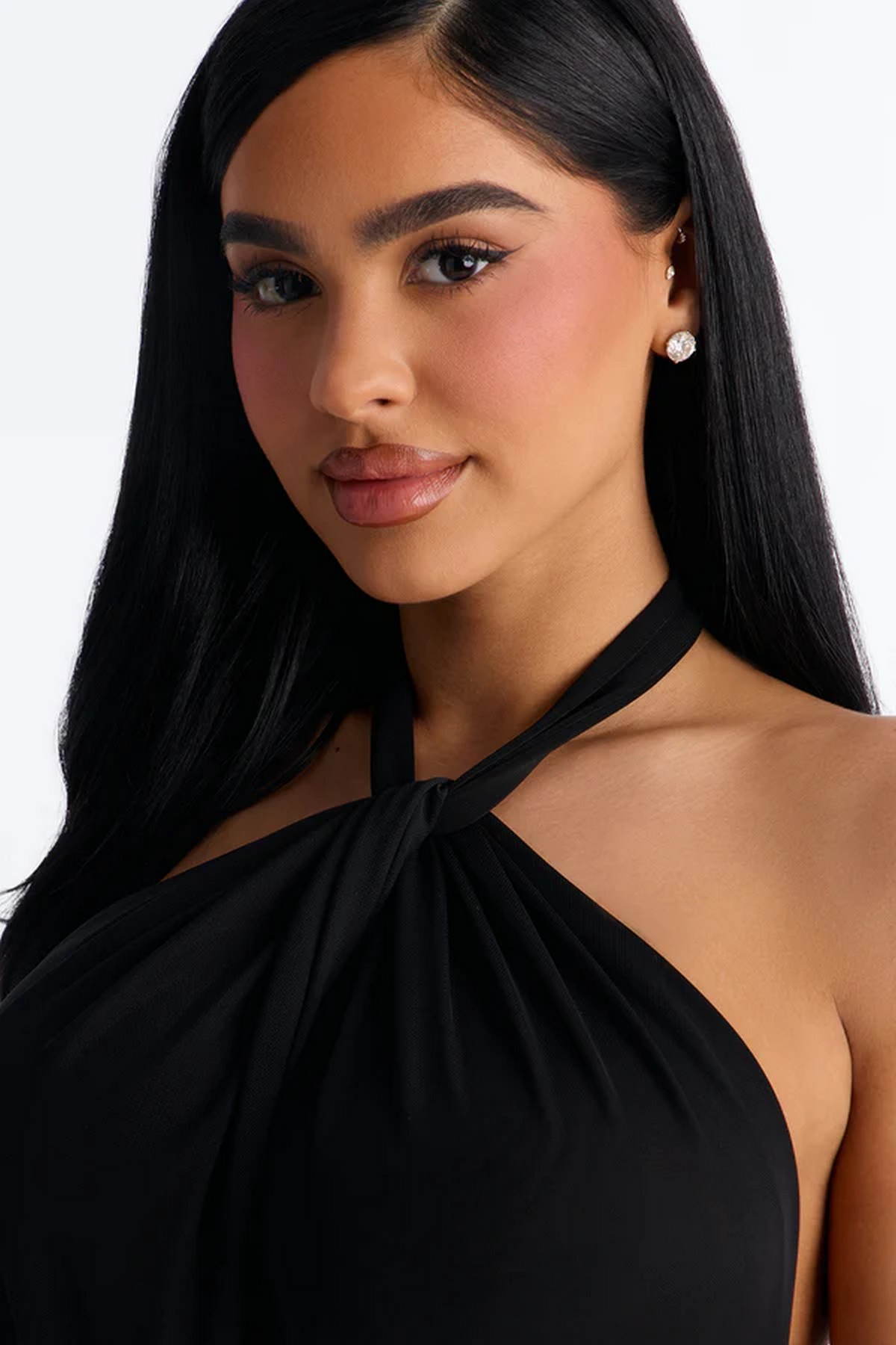Uncovered Desire Sheer Mesh Backless Halter Bodysuit - Black - Image 6