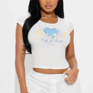 City Of Love Pointelle PJ Boxer Short Set - White/combo