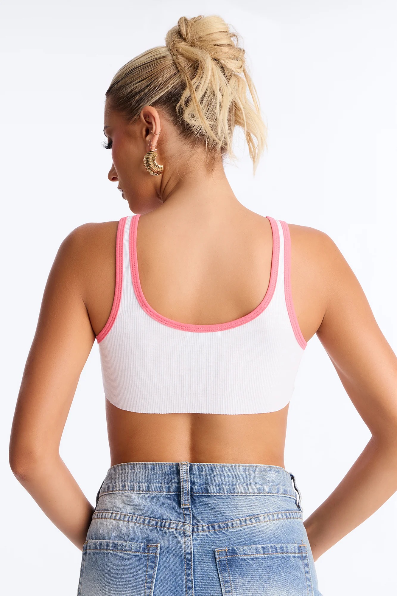 Wild West Ribbed Cropped Women's Tank Top - White - Image 5