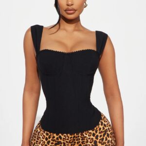Always Around You Corset Top - Black